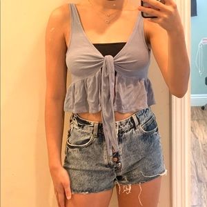 Cropped front tie top